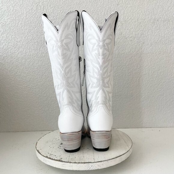 Lane MEGAN MORONEY Smokeshow Womens Cowboy Boots 5.5 White Western Cowgirl Tall - Picture 3 of 14